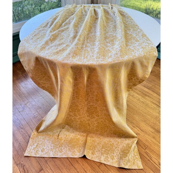 Vintage 1960s curtain, gold brocade, MCM blackout bedroom drape, Grants Fashions - Picture 2 of 10